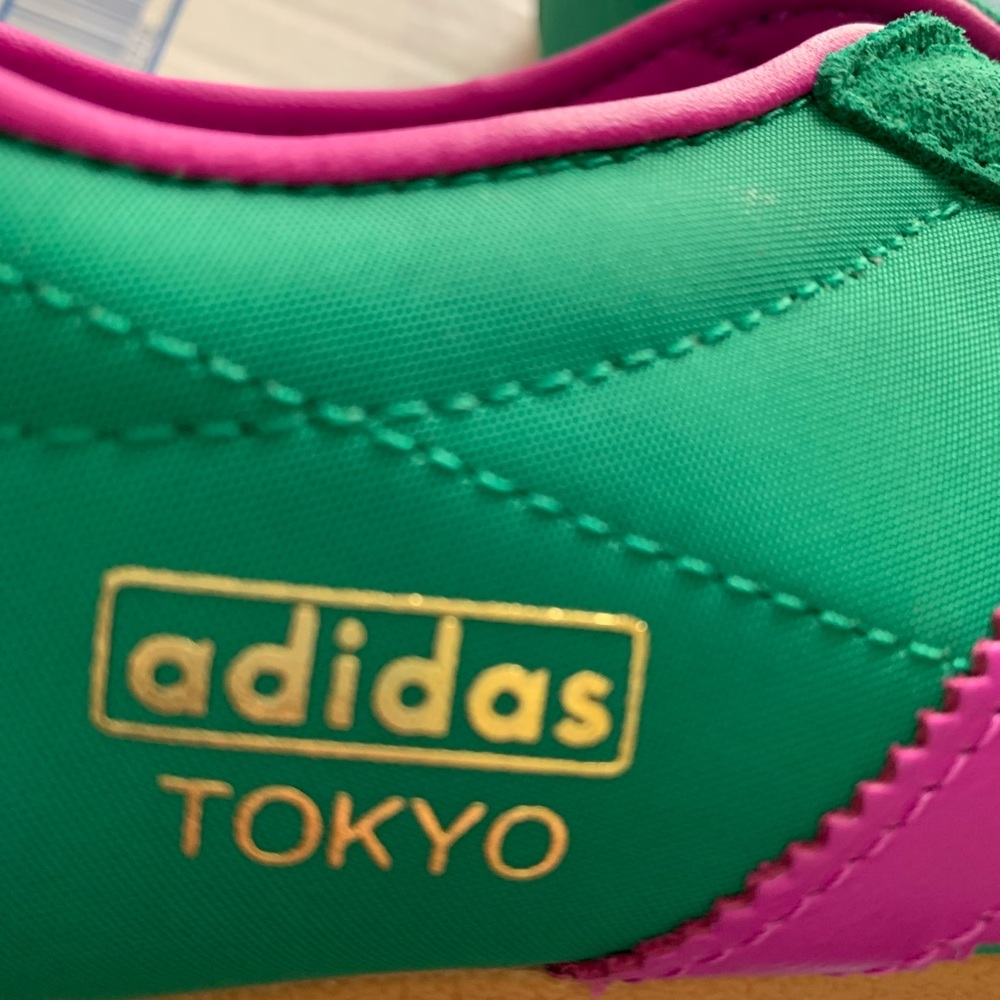Adidas Women's Green and Pink Tokyo Sneakers - Picture 3 of 5